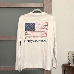 Vineyard Vines | Men's USA Golf Flag Pocket Long Sleeve Tee- Size S